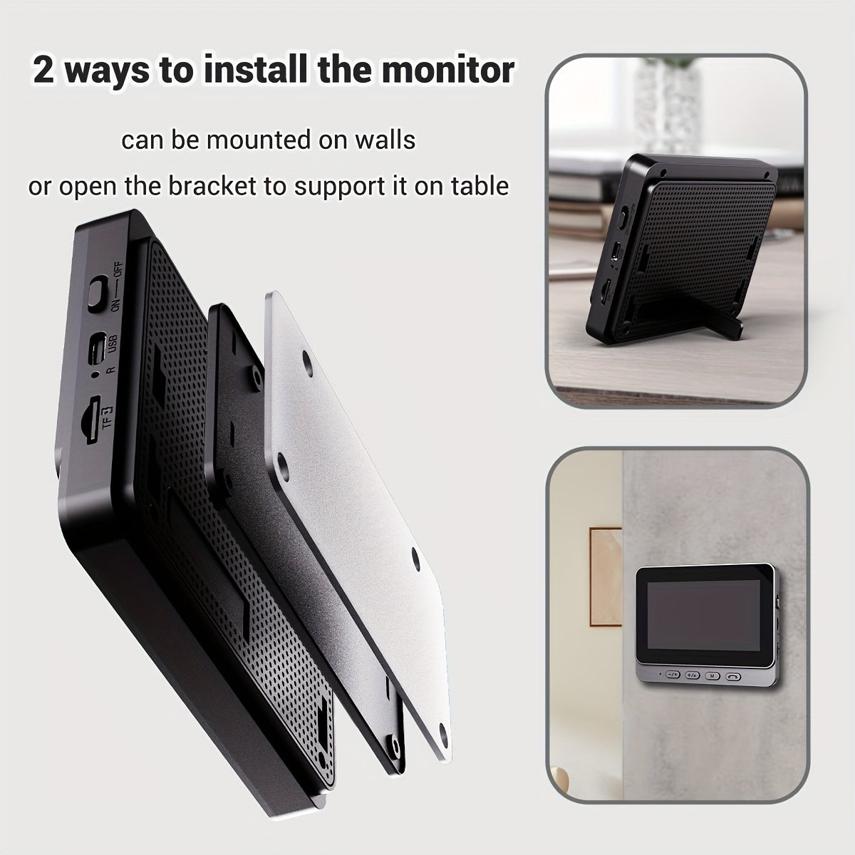 Sonerie video, impermeabilă cu monitor de interior, ecran de 10,92 cm, acceptă interfon bidirecțional, memorie card TF cu viziune nocturnă, sonerie inteligentă, supraveghere video, dispozitiv de securitate modern,