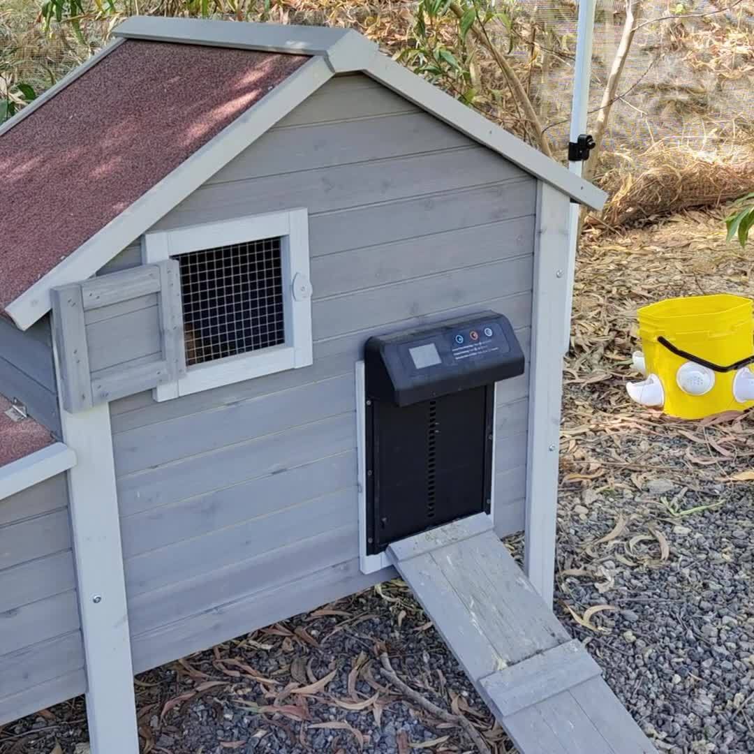 Deschizător electric automat de ușă pentru pui cu temporizator și senzor de mișcare