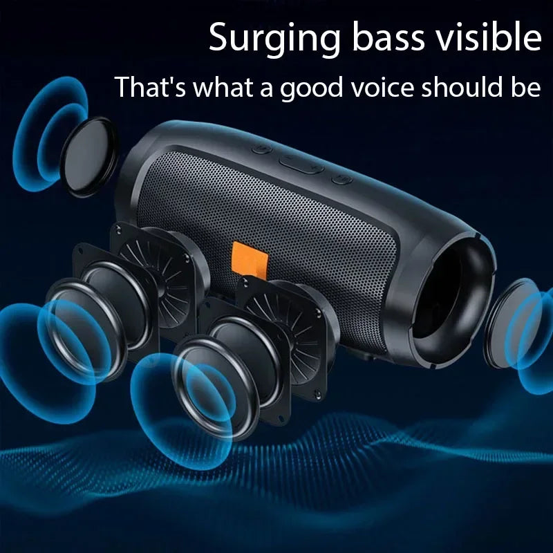 Subwoofer portabil Difuzoare Bluetooth Stereo în aer liber Surround Difuzor rezistent la apă Suport casetă de sunet fără fir Radio FM Card TF
