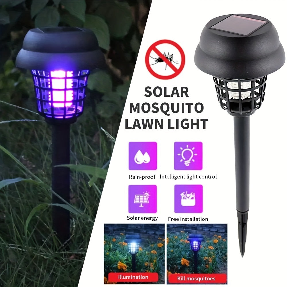 Lampa solară împotriva țânțarilor, două moduri, lumină albă, mov, în aer liber, rotund, împotriva țânțarilor, grădină, curte, vilă, gazon, insecte, lampă de iluminat, rezistentă la apă