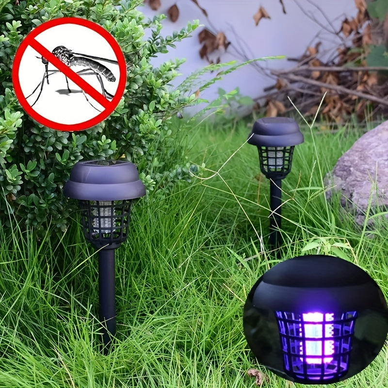 Lampa solară împotriva țânțarilor, două moduri, lumină albă, mov, în aer liber, rotund, împotriva țânțarilor, grădină, curte, vilă, gazon, insecte, lampă de iluminat, rezistentă la apă