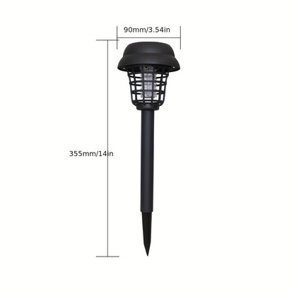 Lampa solară împotriva țânțarilor, două moduri, lumină albă, mov, în aer liber, rotund, împotriva țânțarilor, grădină, curte, vilă, gazon, insecte, lampă de iluminat, rezistentă la apă