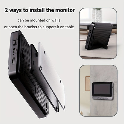 Sonerie video, impermeabilă cu monitor de interior, ecran de 10,92 cm, acceptă interfon bidirecțional, memorie card TF cu viziune nocturnă, sonerie inteligentă, supraveghere video, dispozitiv de securitate modern,