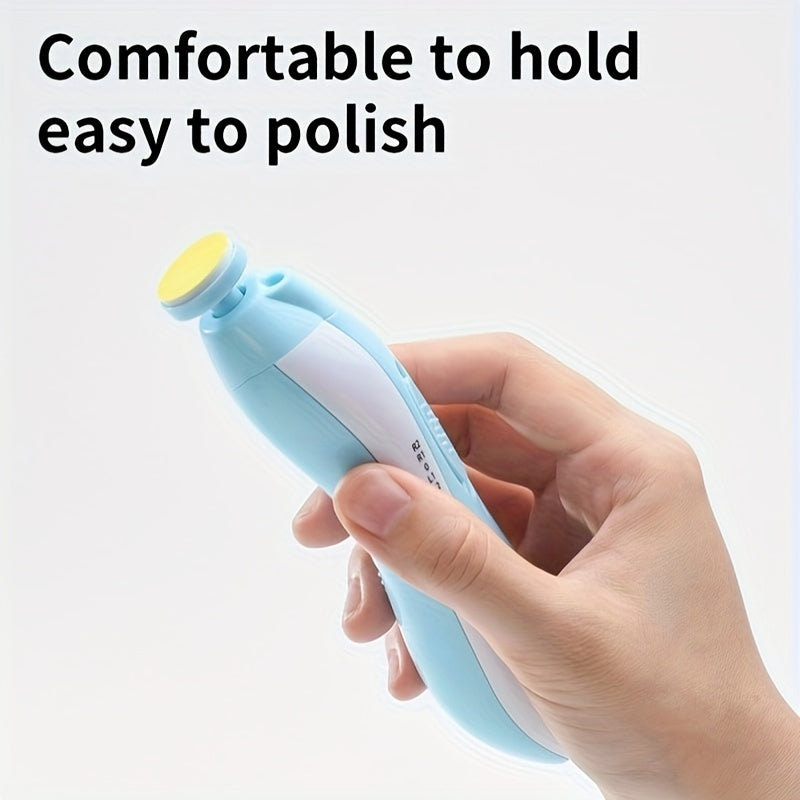 Kit de taiat unghii electric pentru tineri UNICHERRY 6 în 1, roz și albastru - Îngrijire sigură și ușoară pentru tineri până la adulți cu lumină LED, 6 plăcuțe de șlefuit și pilă de unghii