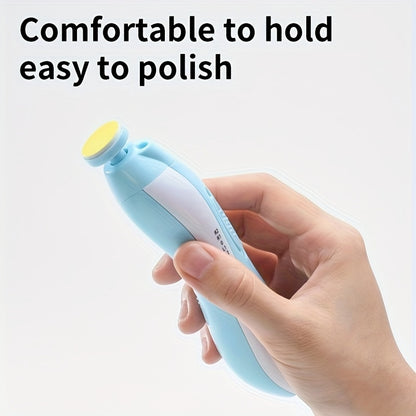 Kit de taiat unghii electric pentru tineri UNICHERRY 6 în 1, roz și albastru - Îngrijire sigură și ușoară pentru tineri până la adulți cu lumină LED, 6 plăcuțe de șlefuit și pilă de unghii