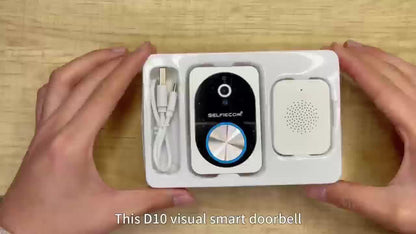 Soneria inteligentă vizuală Dingdong, 2,4 GHz WiFi Wireless Viziune nocturnă de înaltă definiție, 72 de ore de stocare video în cloud, Funcție inteligentă de schimbare a vocii