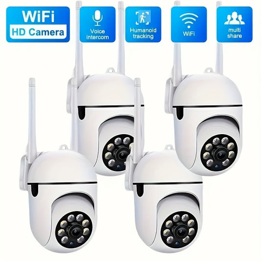 Cameră de vedere nocturnă Wi-Fi - Supraveghere 2,4 GHz Wi-Fi 360° PTZ 1080P Monitor de vedere nocturnă - Cameră de securitate în aer liber pentru siguranța persoanelor în vârstă și a animalelor de companie cu detectie inteligentă a mișcării.