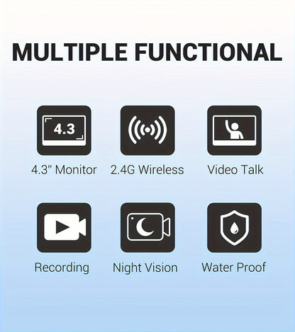 Sonerie video, impermeabilă cu monitor de interior, ecran de 10,92 cm, acceptă interfon bidirecțional, memorie card TF cu viziune nocturnă, sonerie inteligentă, supraveghere video, dispozitiv de securitate modern,