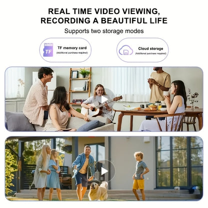 Cameră de vedere nocturnă Wi-Fi - Supraveghere 2,4 GHz Wi-Fi 360° PTZ 1080P Monitor de vedere nocturnă - Cameră de securitate în aer liber pentru siguranța persoanelor în vârstă și a animalelor de companie cu detectie inteligentă a mișcării.