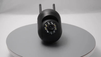 Cameră de vedere nocturnă Wi-Fi - Supraveghere 2,4 GHz Wi-Fi 360° PTZ 1080P Monitor de vedere nocturnă - Cameră de securitate în aer liber pentru siguranța persoanelor în vârstă și a animalelor de companie cu detectie inteligentă a mișcării.