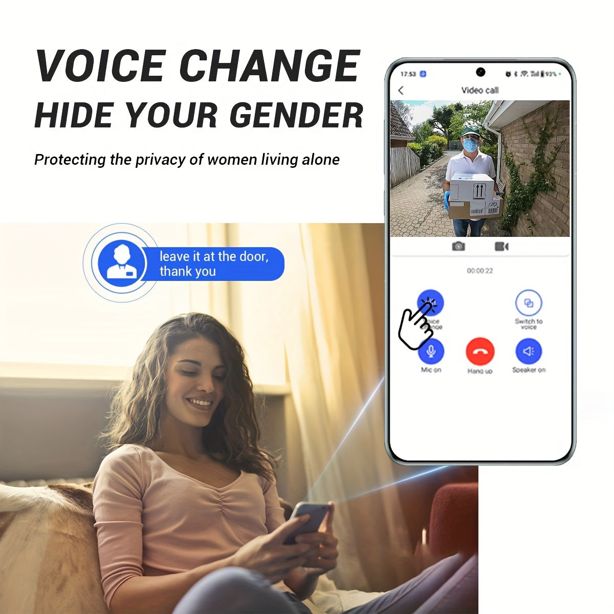 Soneria inteligentă vizuală Dingdong, 2,4 GHz WiFi Wireless Viziune nocturnă de înaltă definiție, 72 de ore de stocare video în cloud, Funcție inteligentă de schimbare a vocii