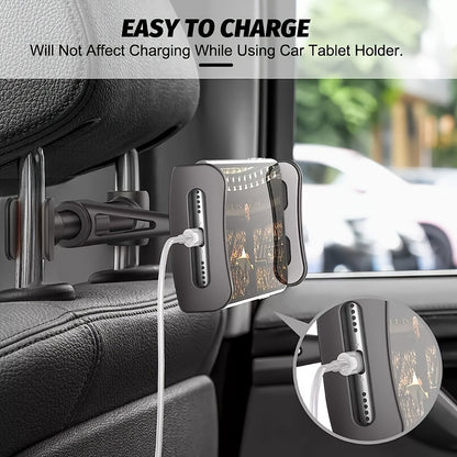 Suport universal pentru tetiera auto, rotativ la 360°, suport ABS neîncărcat pentru telefoane mobile, tablete și console de jocuri, suport de divertisment pentru bancheta din spate fără mâini