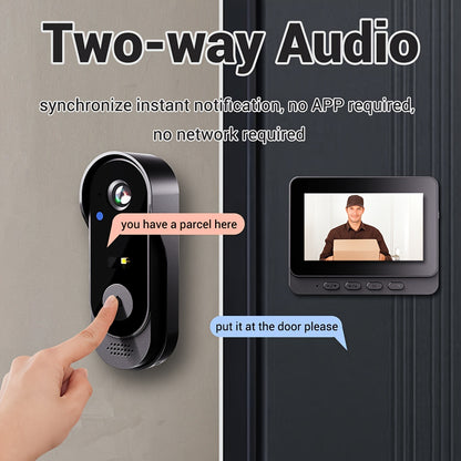 Sonerie video, impermeabilă cu monitor de interior, ecran de 10,92 cm, acceptă interfon bidirecțional, memorie card TF cu viziune nocturnă, sonerie inteligentă, supraveghere video, dispozitiv de securitate modern,
