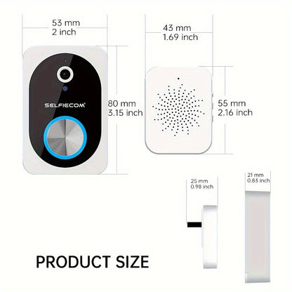 Soneria inteligentă vizuală Dingdong, 2,4 GHz WiFi Wireless Viziune nocturnă de înaltă definiție, 72 de ore de stocare video în cloud, Funcție inteligentă de schimbare a vocii