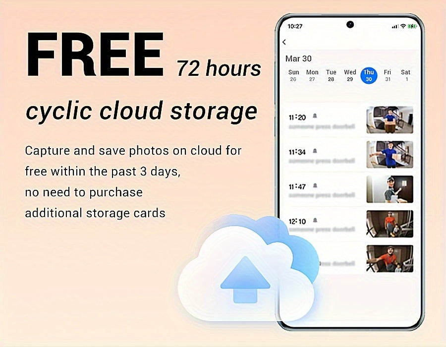 Soneria inteligentă vizuală Dingdong, 2,4 GHz WiFi Wireless Viziune nocturnă de înaltă definiție, 72 de ore de stocare video în cloud, Funcție inteligentă de schimbare a vocii