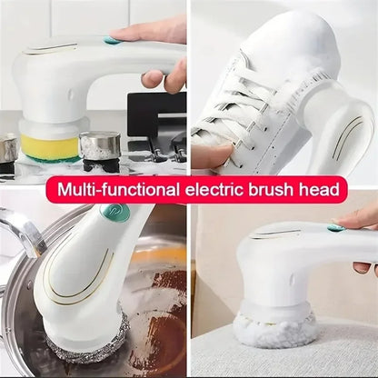Perie electrică de curățare multifuncțională cinci într-unul pentru spălarea băii și instrumentele de curățare a bucătăriei