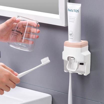 Dozator automat de pastă de dinți Suport creativ de perete și storcator pentru suport de periuță de dinți