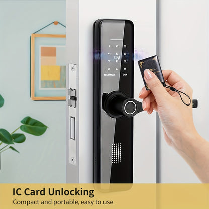 Încuietoare ușii cu amprentă digitală biometrică electronică pentru acasă Încuietoare ușii de intrare fără cheie cu aplicație și tastatură, încuietoare inteligentă pentru uși, încuietori pentru uși din față