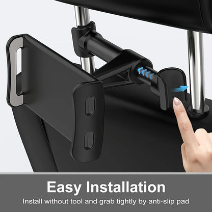 Suport universal pentru tetiera auto, rotativ la 360°, suport ABS neîncărcat pentru telefoane mobile, tablete și console de jocuri, suport de divertisment pentru bancheta din spate fără mâini