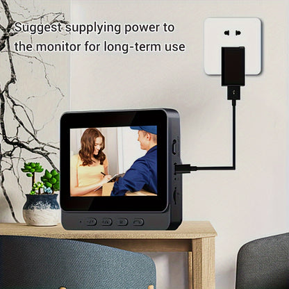 Sonerie video, impermeabilă cu monitor de interior, ecran de 10,92 cm, acceptă interfon bidirecțional, memorie card TF cu viziune nocturnă, sonerie inteligentă, supraveghere video, dispozitiv de securitate modern,