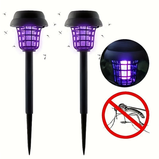 Lampa solară împotriva țânțarilor, două moduri, lumină albă, mov, în aer liber, rotund, împotriva țânțarilor, grădină, curte, vilă, gazon, insecte, lampă de iluminat, rezistentă la apă