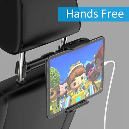 Suport universal pentru tetiera auto, rotativ la 360°, suport ABS neîncărcat pentru telefoane mobile, tablete și console de jocuri, suport de divertisment pentru bancheta din spate fără mâini