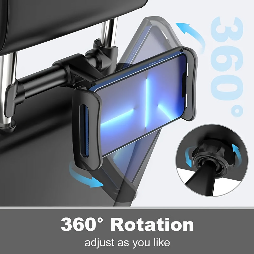 Suport universal pentru tetiera auto, rotativ la 360°, suport ABS neîncărcat pentru telefoane mobile, tablete și console de jocuri, suport de divertisment pentru bancheta din spate fără mâini