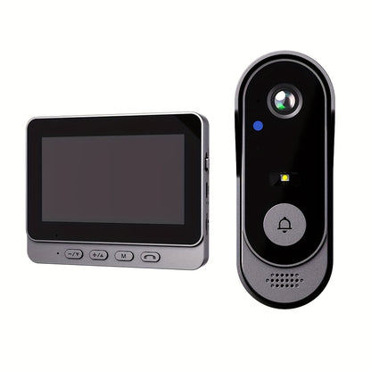 Sonerie video, impermeabilă cu monitor de interior, ecran de 10,92 cm, acceptă interfon bidirecțional, memorie card TF cu viziune nocturnă, sonerie inteligentă, supraveghere video, dispozitiv de securitate modern,