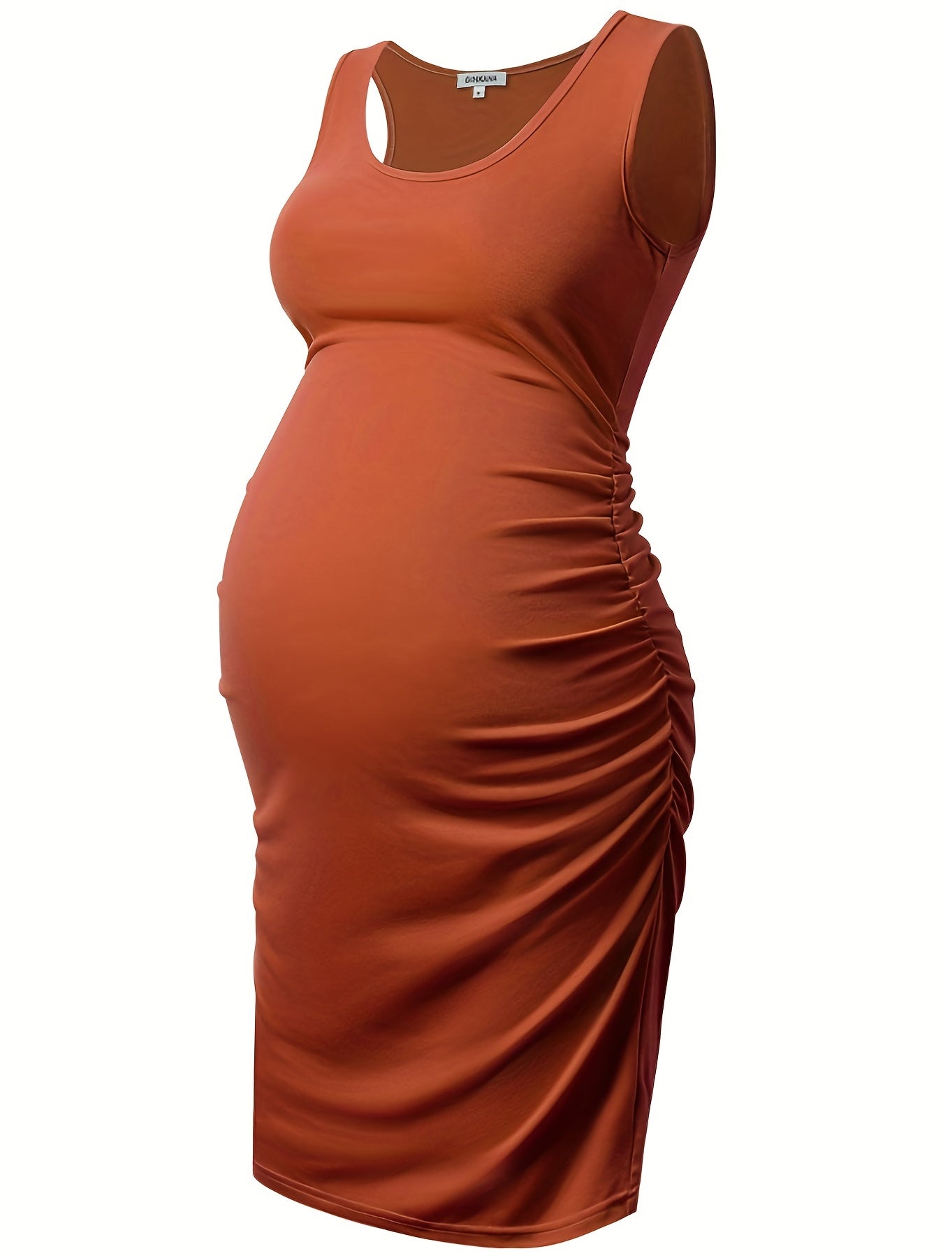 Rochie tanc elegantă pentru gravidă, rochie cu volanată laterală fără mâneci, haine pentru gravide de vară
